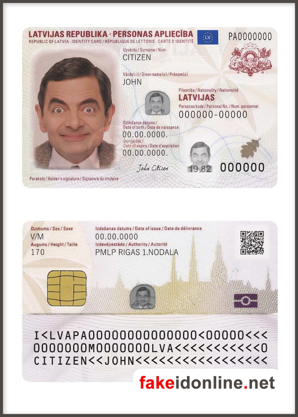Latvia ID Card PSD Template